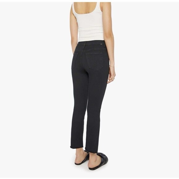 MOTHER Anthropologie The Insider Crop Jeans 26 in Not Guilty Black Hemmed Flare - Picture 3 of 15